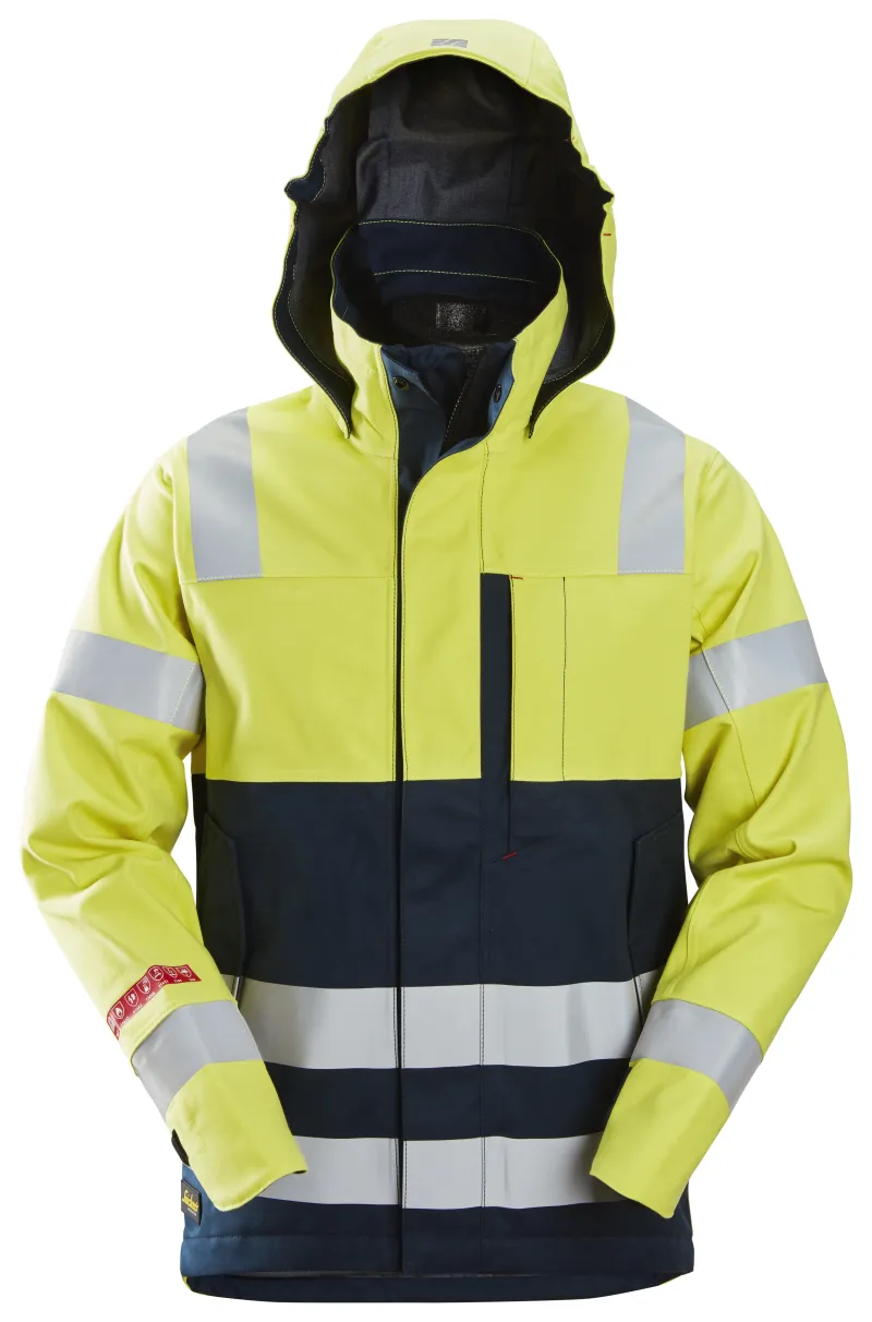 ProtecWork, Flammehemmende Vanntett Skalljakke, High-Vis Klasse 3