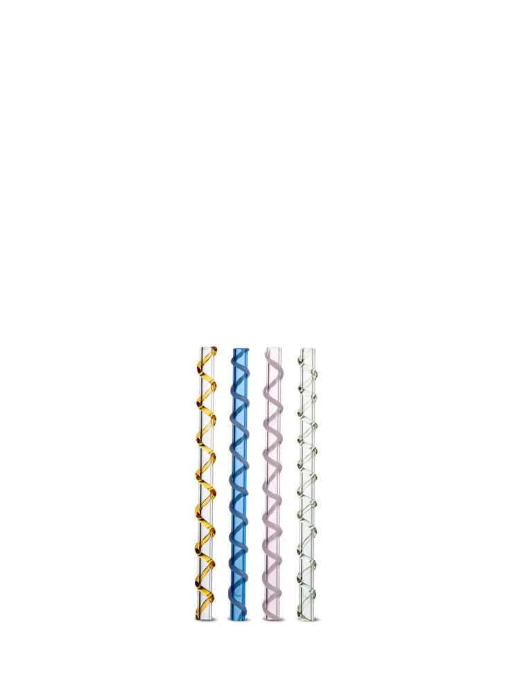 Straws Celebrate 4pcs/set (12) Blue/amber/pink/gre