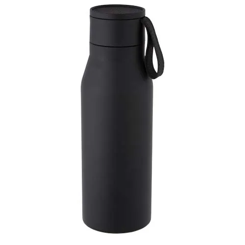 Ljungan 500 ml kobber vakuumisolert termoflaske i rustfritt stål med rem og lokk i PU lær