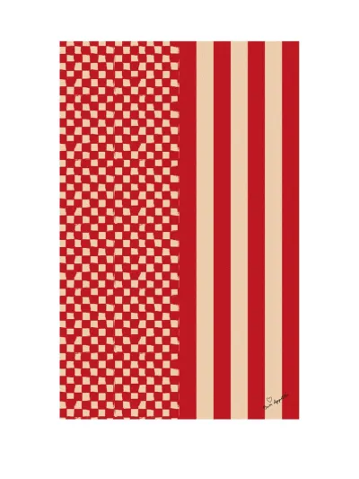Table cloth Love Red/sand