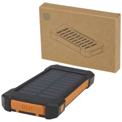 Altair 5000 mAh 10 W robust mobillader med solcellepanel av resirkulert plast med innebygd lommelykt