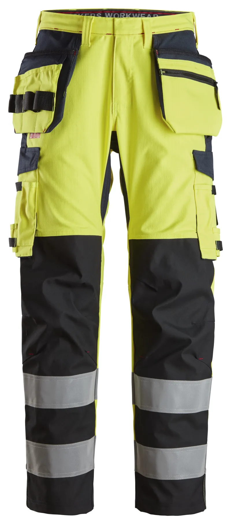 ProtecWork, Flammehemmende Arbeidsbukse med leggforsterkning og hylsterlommer, High-Vis klasse 2
