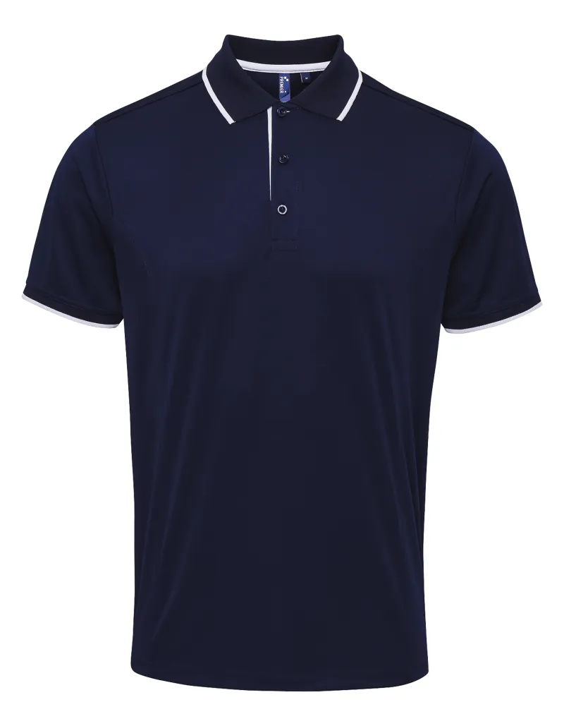 Men's Contrast Polo Mørk Grå/Sølv