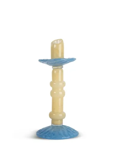 Candlestick Lara M Light beige/light blue