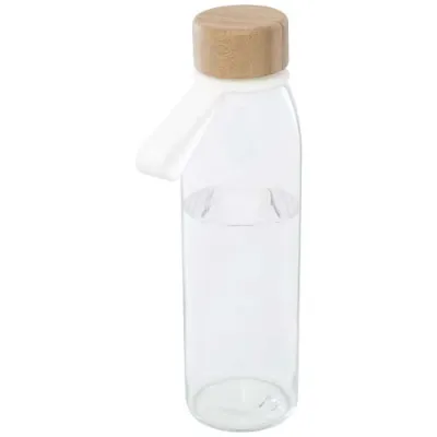 Porto 500 ml vannflaske i glass med silikonhåndtak og bambuslokk