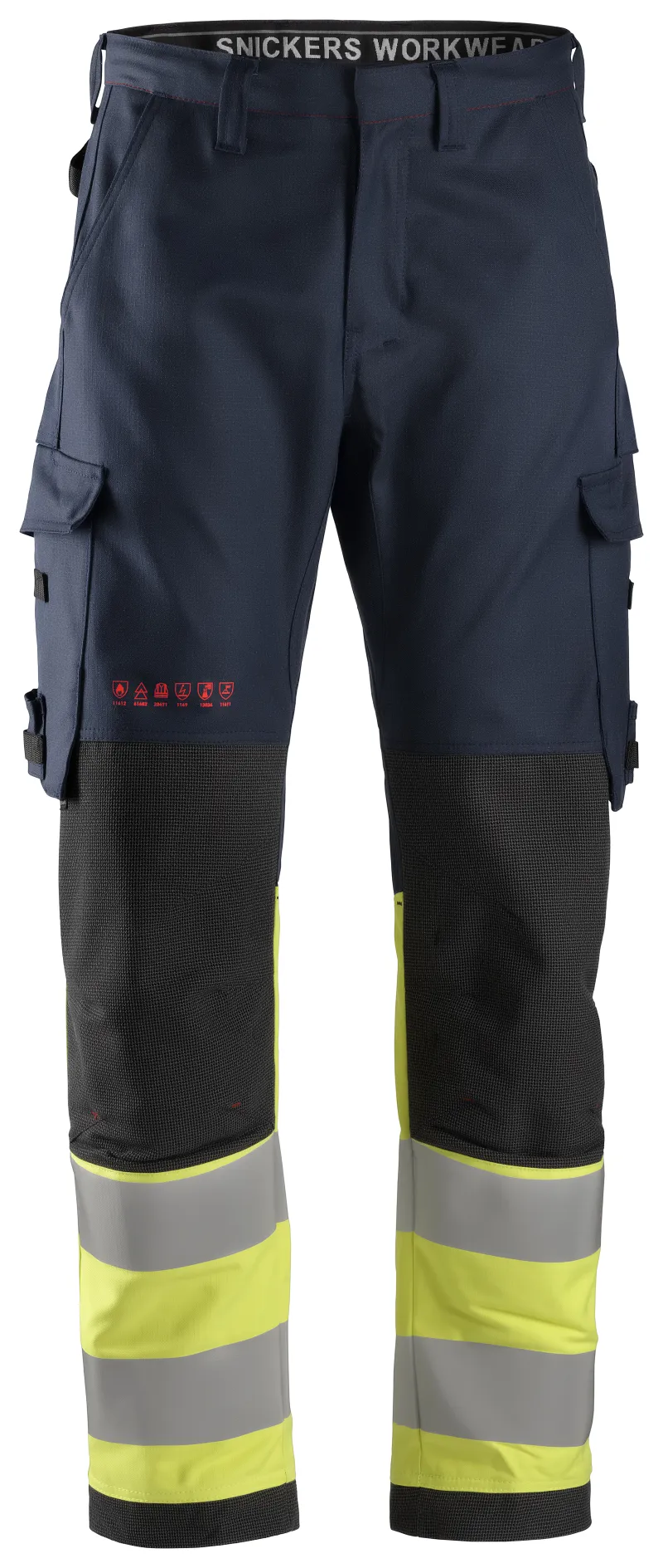 ProtecWork, Flammehemmende Arbeidsbukse med like lårlommer High-vis, klasse 1
