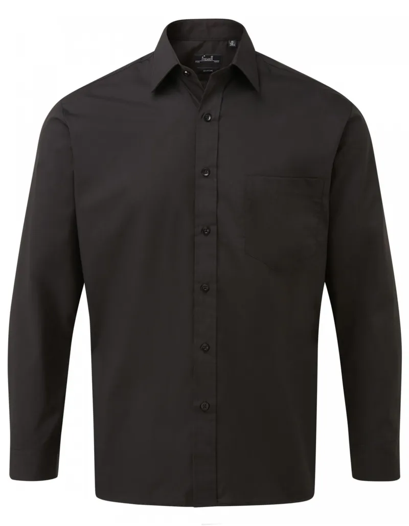 Men's Poplin L/S Hvit 23.0