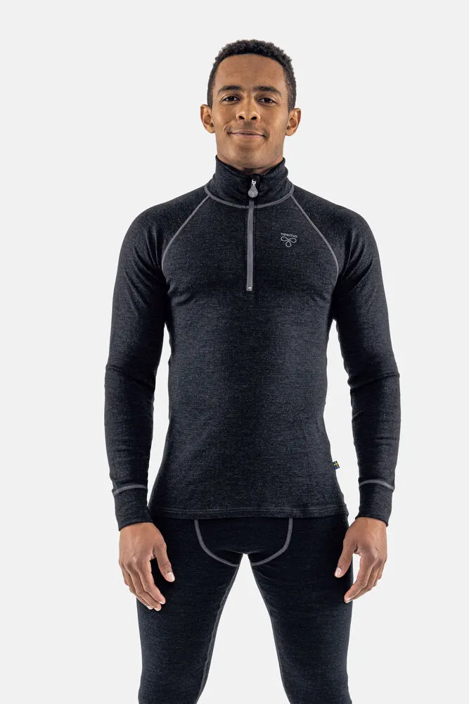Half polo w. zip LS