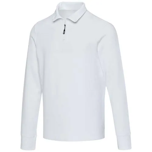 Apollo 245 g/m² langermet unisex poloskjorte med glidelås