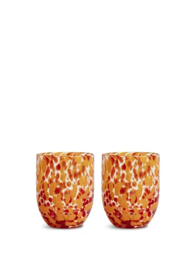 Glass Messy 2pcs/set Red/orange