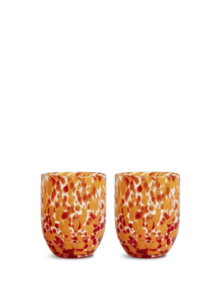 Glass Messy 2pcs/set Red/orange
