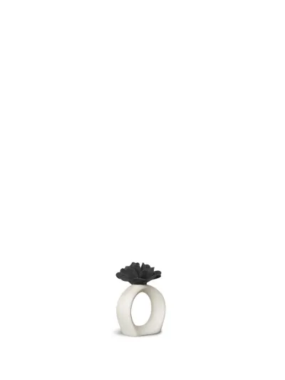 Napkin ring Water Lily (12) White/black