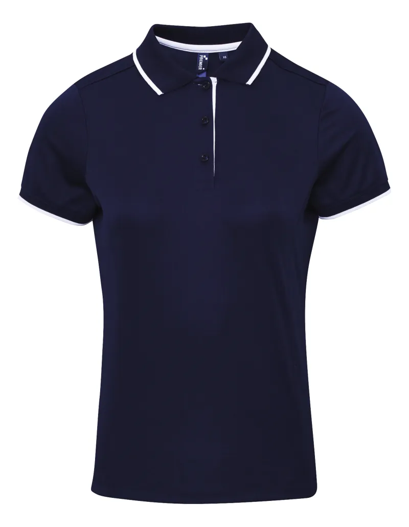 Ladies Contrast Polo Mørk Grå/Sølv