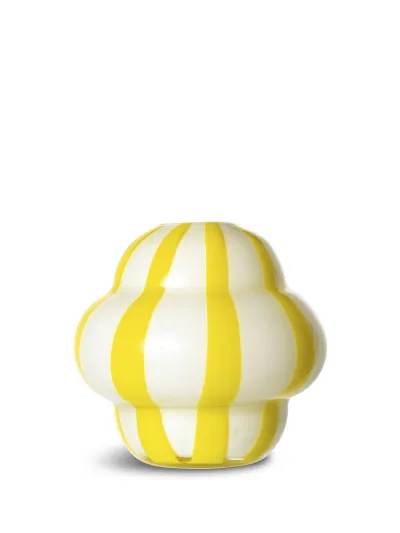 Vase Curlie (2) Yellow/white