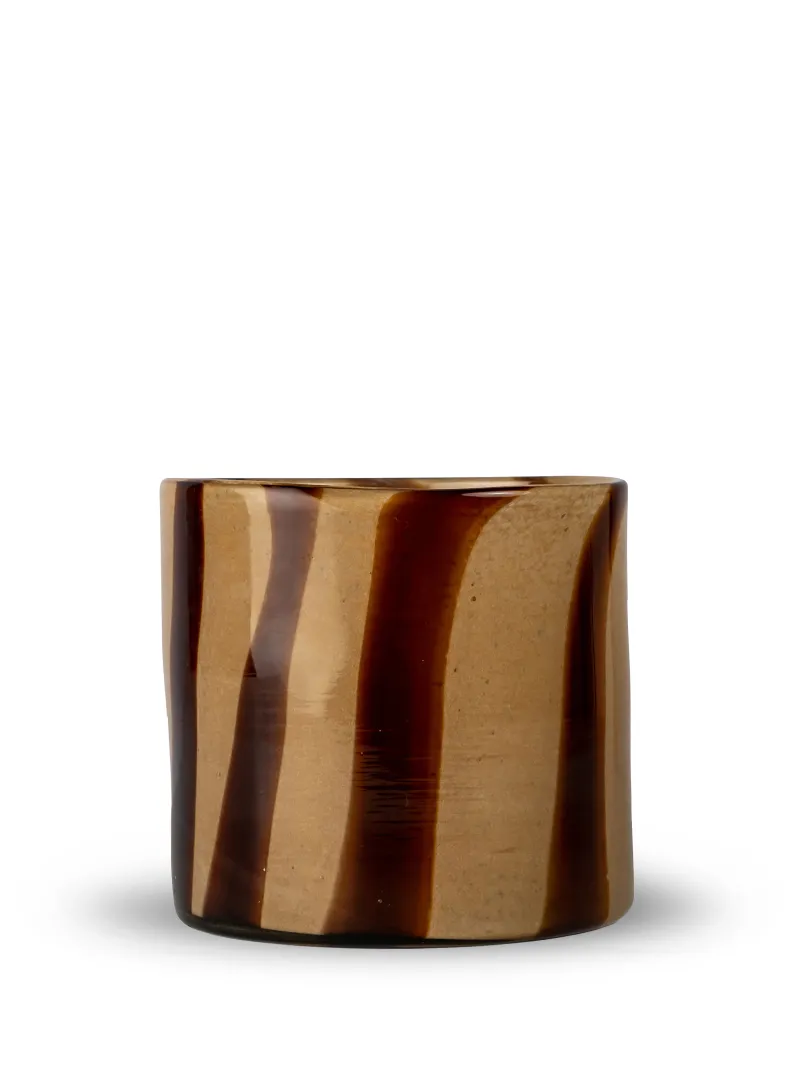 Candle holder Calore M Curve Brown