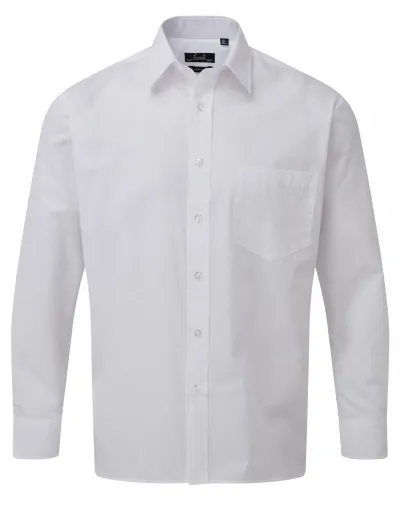 Men's Poplin L/S Hvit 23.0