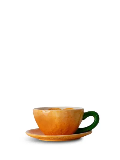 Cup and plate Mandarie Orange