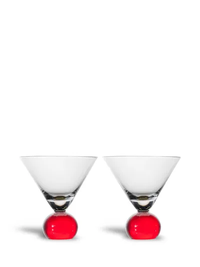 Glass Spice 2pcs/set (6) Clear/red