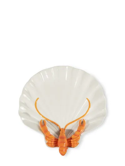 Plate Lobsti (4) White/orange