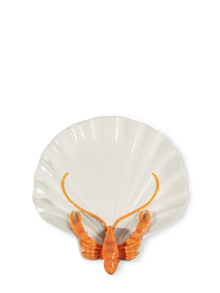 Plate Lobsti (4) White/orange