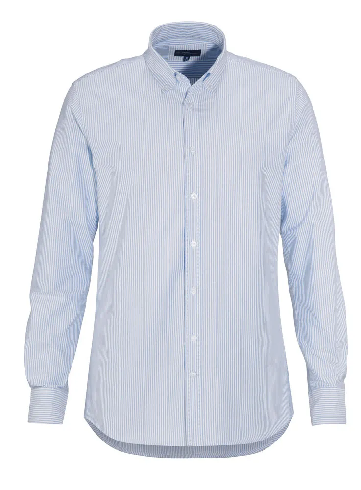 White / Light Blue Stripe