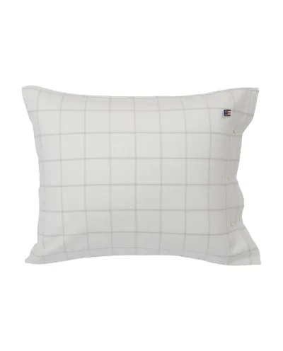 Hotel Light Flannel Pillowcase White/Lt Beige 50x70