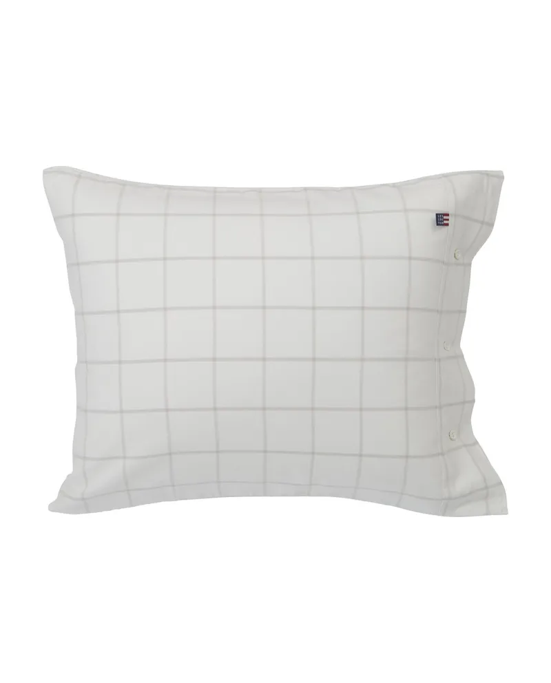 Hotel Light Flannel Pillowcase White/Lt Beige 50x70