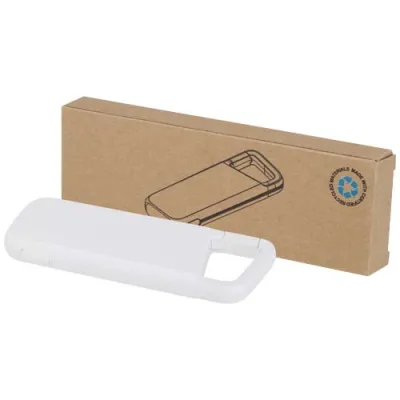 Alkes 5000 mAh 12 W vanntett mobillader av resirkulert plast med karabinkrok