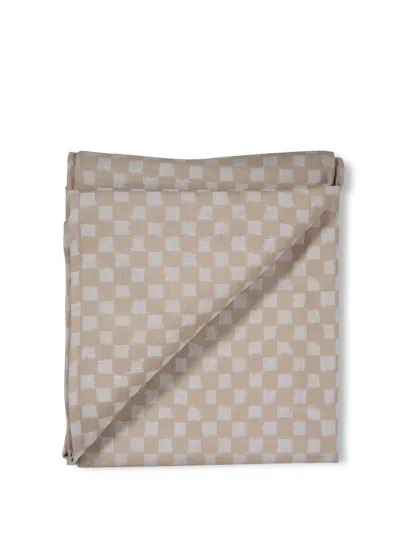 Cotton table cloth Checki Beige