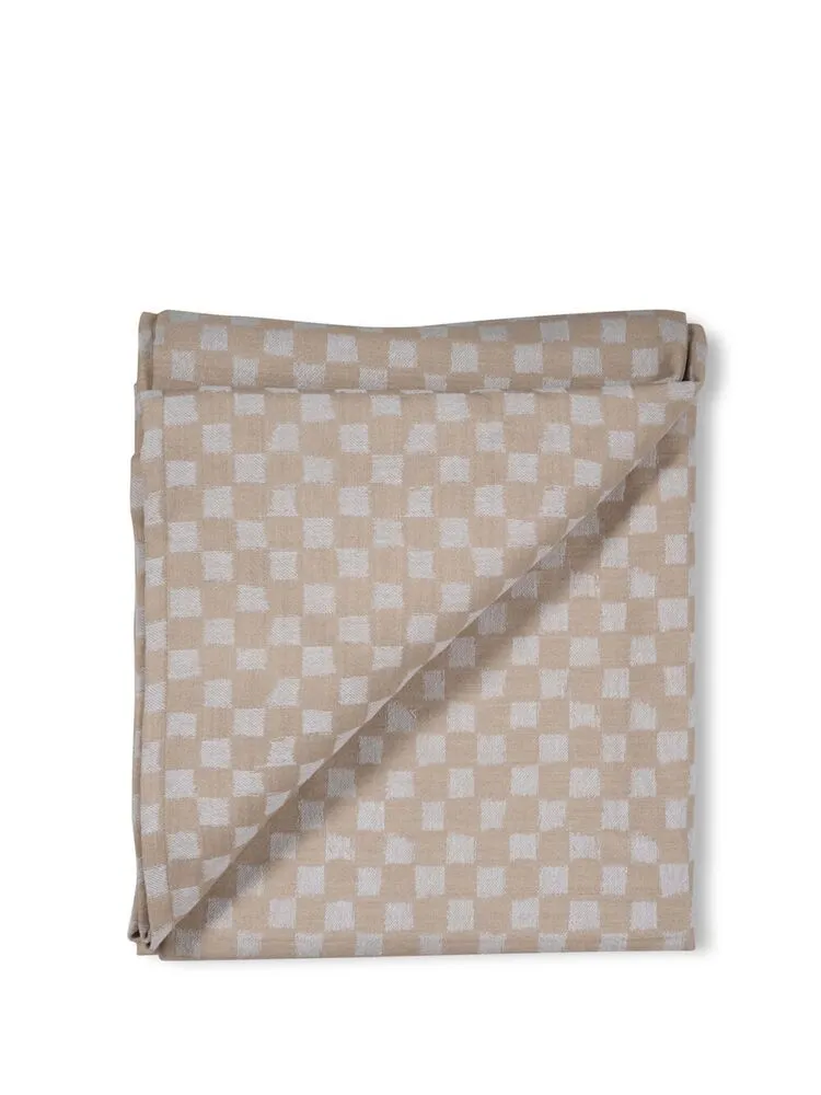 Cotton table cloth Checki Beige