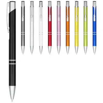 Moneta klikk-kulepenn i anodisert aluminium (svart blekk)