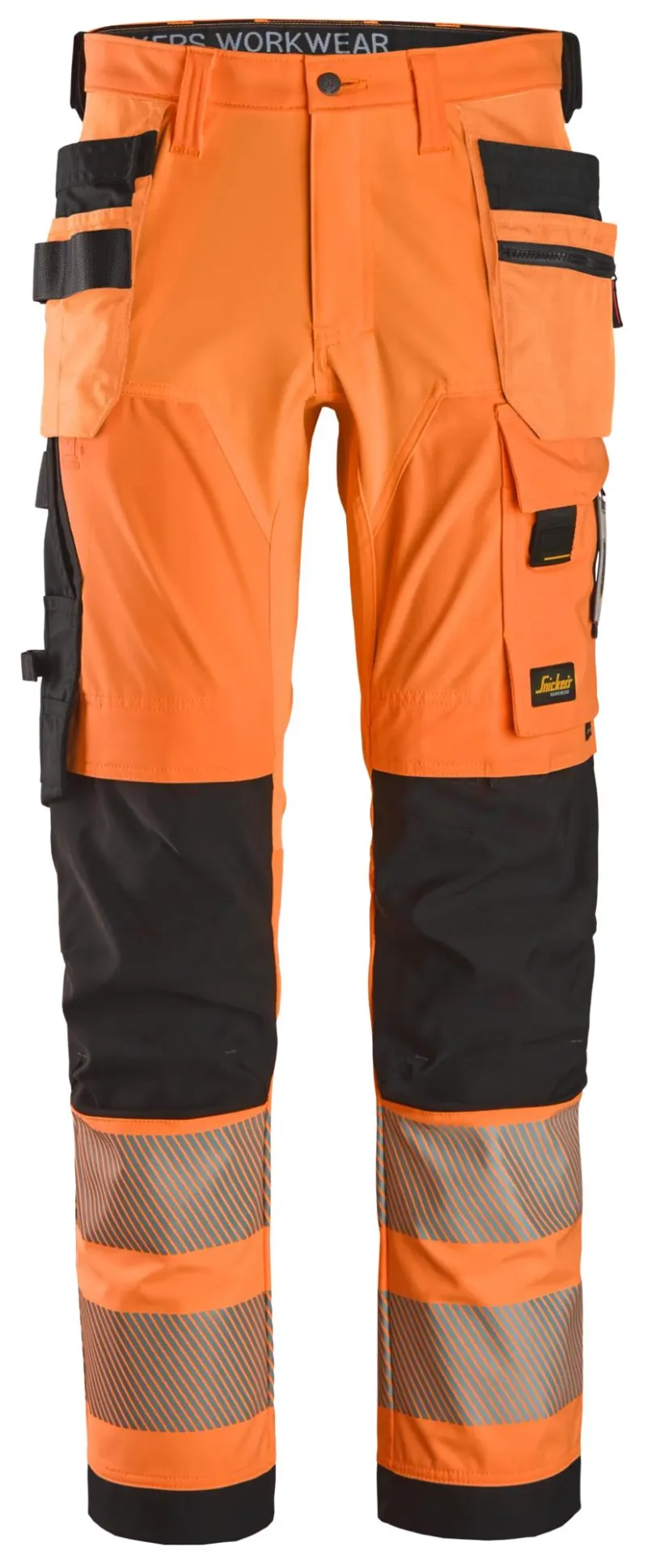High-Vis, Arbeidsbukse med fireveisstretch og hylsterlommer, Klasse 2