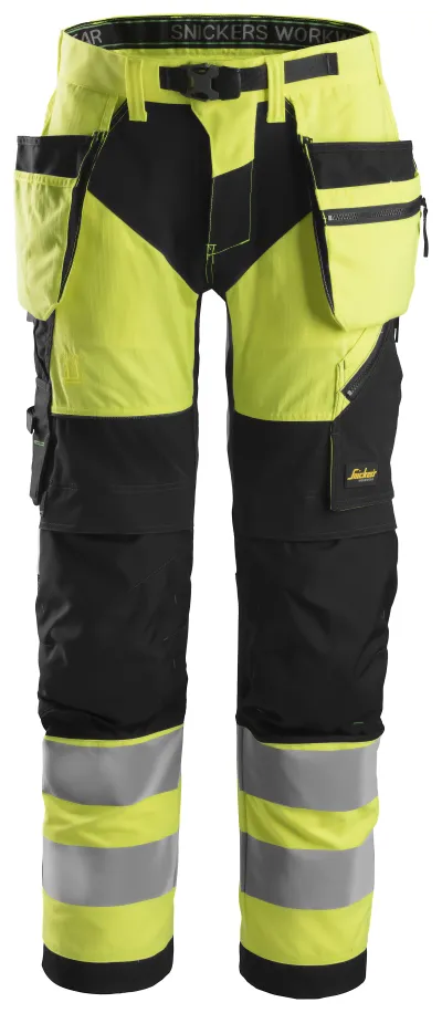 High-Vis Arbeidsbukse med hylsterlommer, Klasse 2