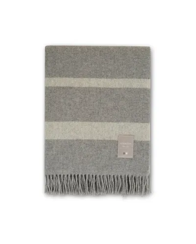 Hotel Wool Throw Gray/White 130x170
