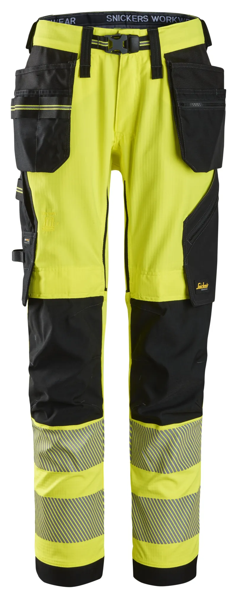 High-Vis, Arbeidsbukse med stretch og hylsterlommer, Klasse 2