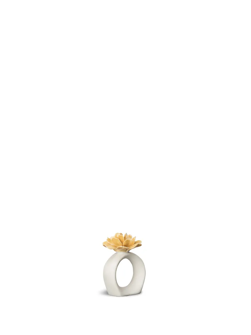 Napkin ring Water Lily (12) White/mustard