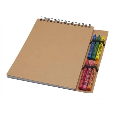Doodle A5 notatblokk med spiral, mykt omslag og fargestiftsett