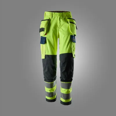 ProtecWork, Flammehemmende Arbeidsbukse med stretch og hylsterlommer for dame, High-Vis klasse 2