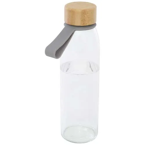 Porto 500 ml vannflaske i glass med silikonhåndtak og bambuslokk