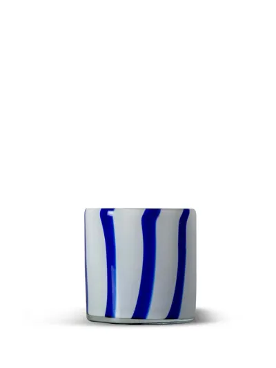 Candle holder Calore Curve XS Blue/white