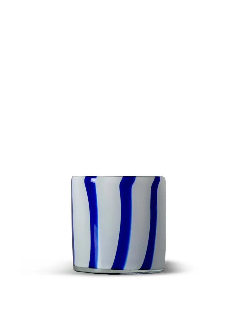 Candle holder Calore Curve XS Blue/white
