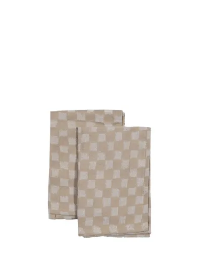 Cotton napkin Checki 2 pcs/set Beige