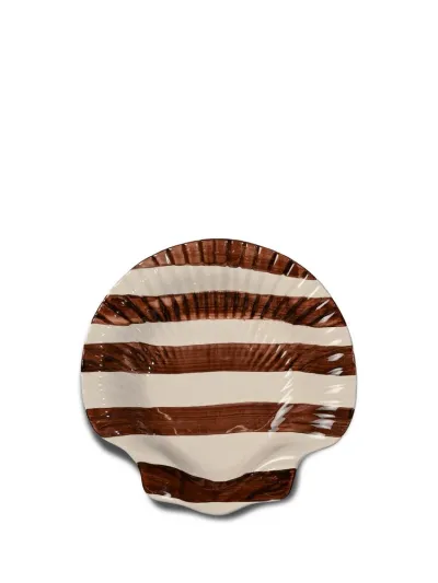 Plate Armona stripe Brown/white