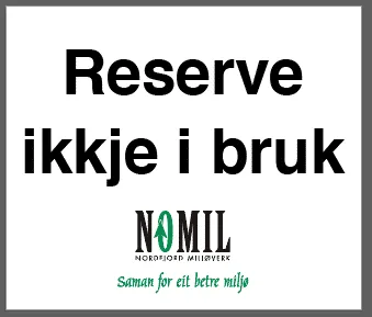 Aluskilt Reserve ikkje i bruk 600x700mm