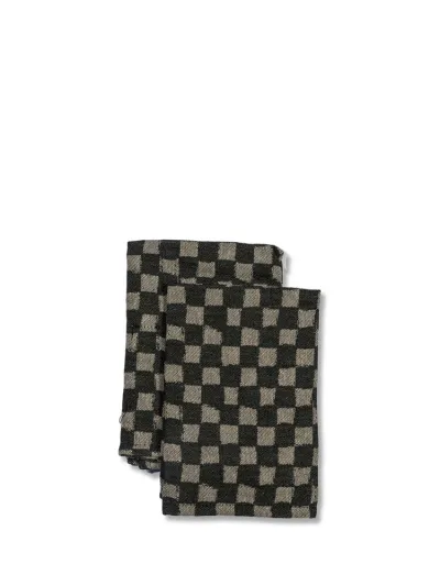 Cotton napkin Checki 2 pcs/set Black