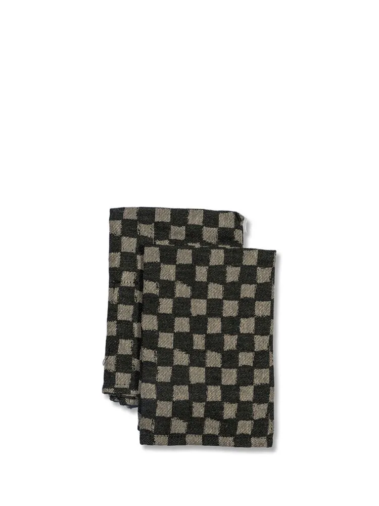Cotton napkin Checki 2 pcs/set Black