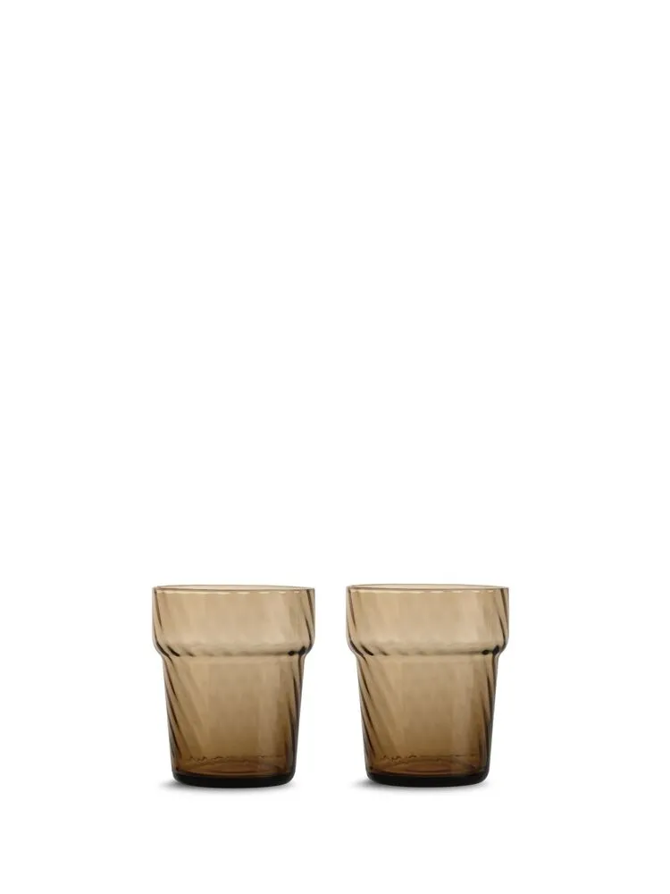 Short glass Opacity 2pcs/set Brown