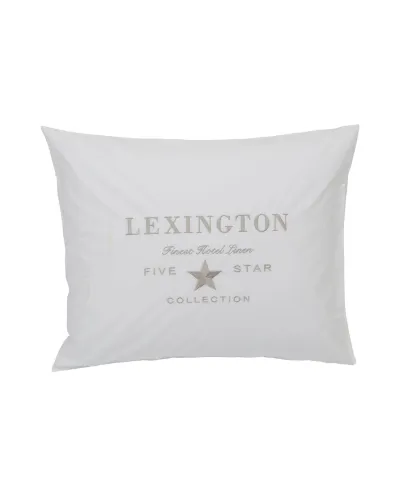 Hotel Embroidery Pillowcase White/Lt Beige 50x70