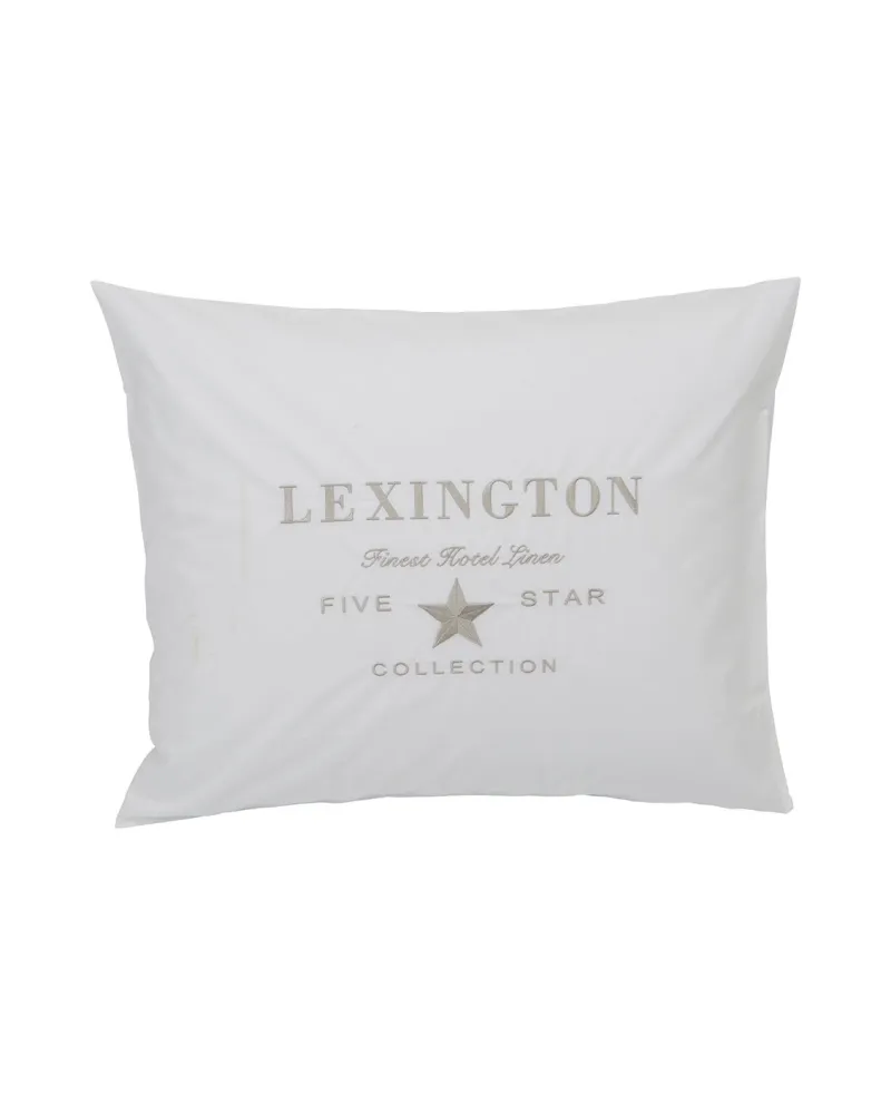 Hotel Embroidery Pillowcase White/Lt Beige 50x70