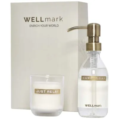 Wellmark Discovery 250 ml håndsåpedispenser og 150 g duftende stearinlyssett